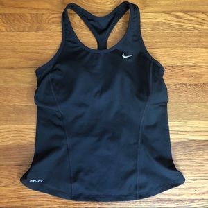 NIKE dri-fit tank with built-in bra (black)